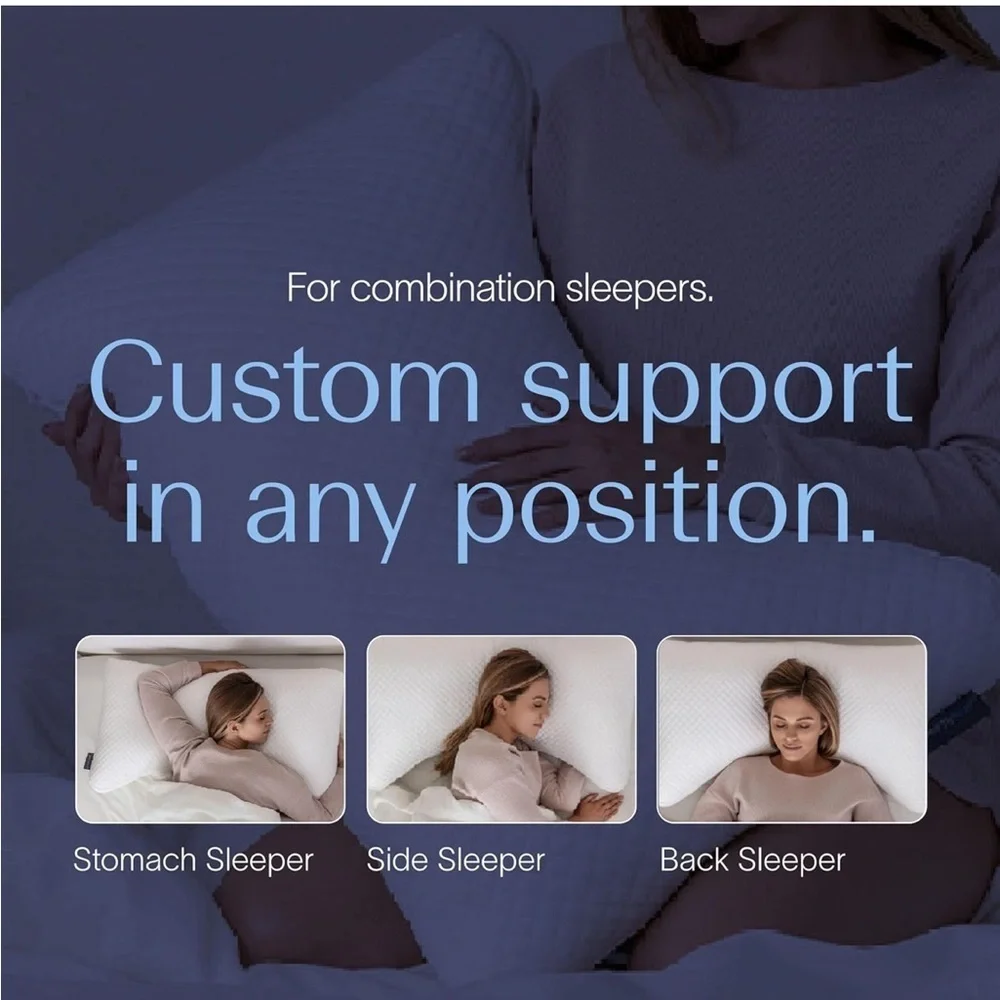 DreamyBlue Moon King Pillow Adjustable Loft Shredded Memory Foam w/ Luxury Cover